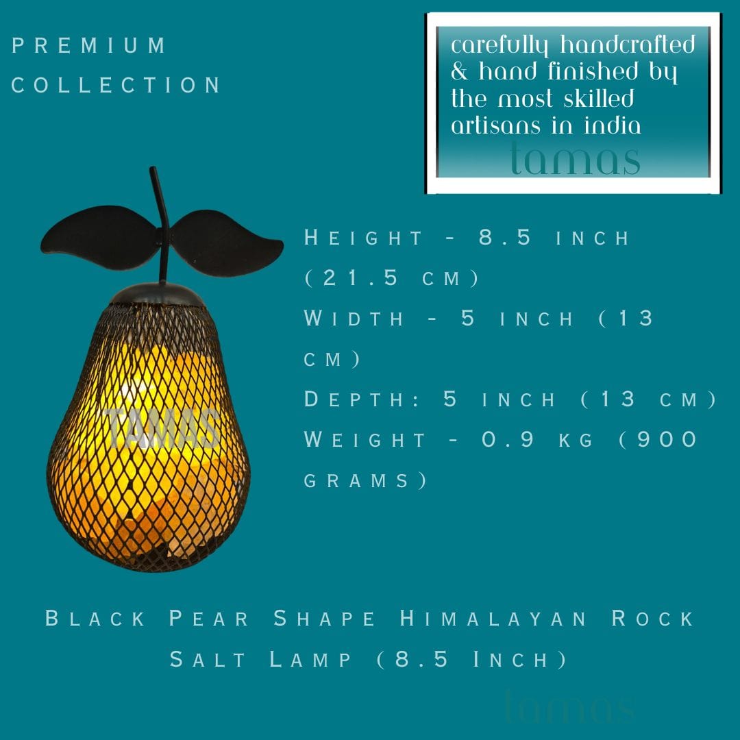 Black Pear Shape Himalayan Rock Salt Lamp