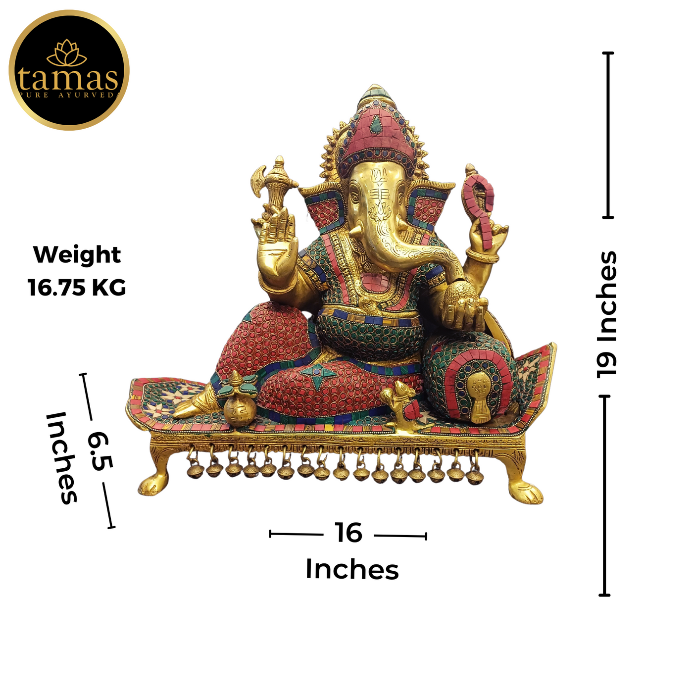 Tamas Brass Sofa Ganesha Statue (19 Inches)
