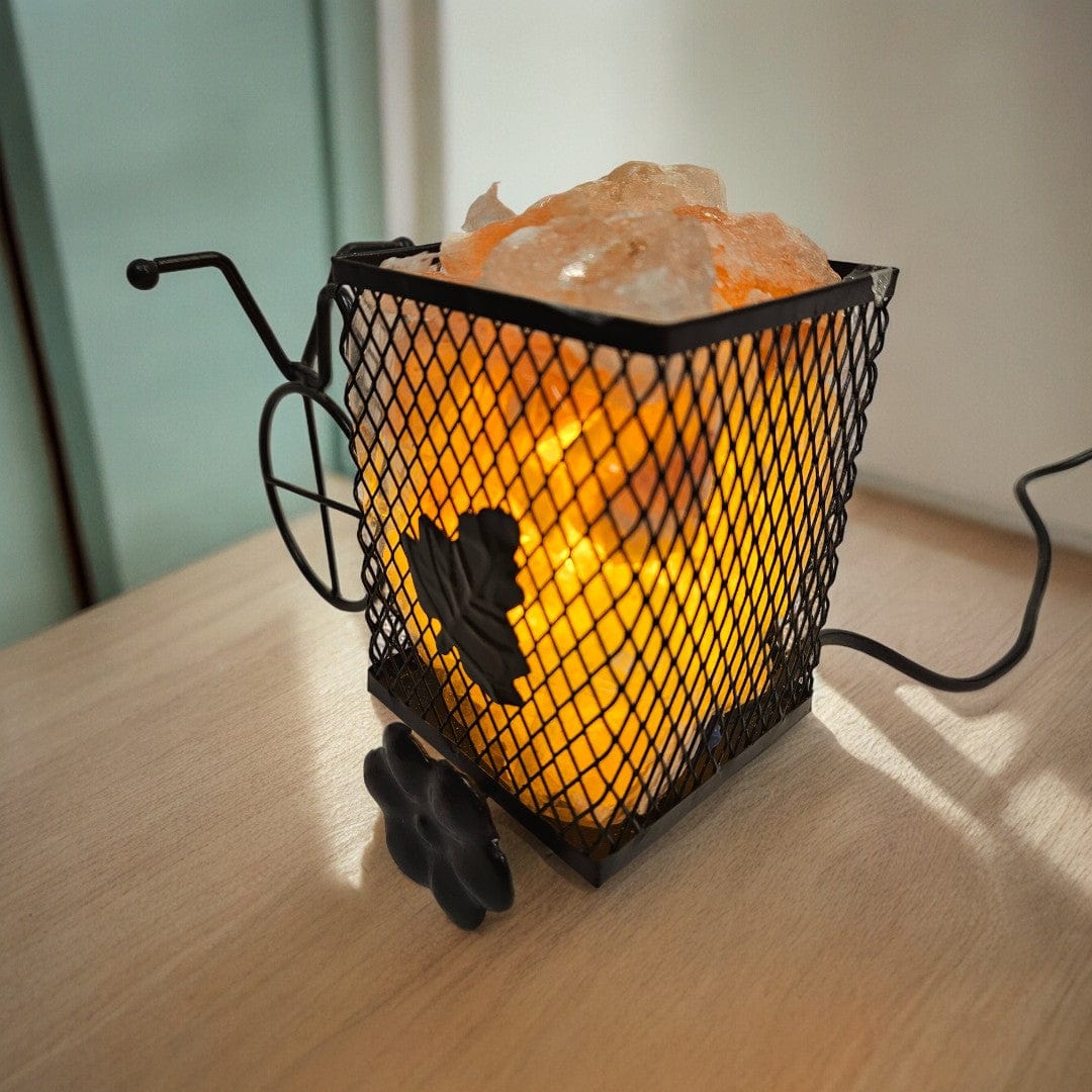 Antique Rickshaw Design Himalayan Rock Salt Lamp (15.24 cm) - Tamas: Luxury Indian Gifts