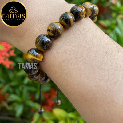 Tamas Tiger Eye B Pull Healing Crystal Gemstone Adjustable Bracelet