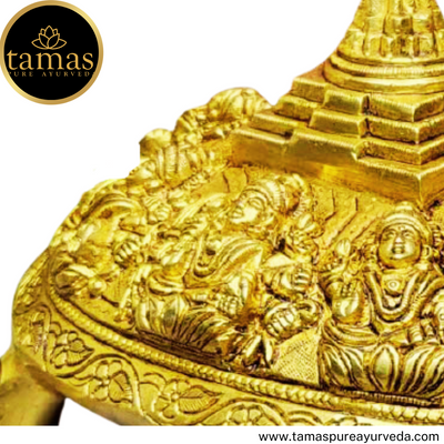 Tamas Brass Handcrafted Lord Ashtalakshmi/Ashta Lakshmi on Tortoise Meru Shree Yantra   Statue / Idol with Antique Finish (9 x 13.6 x 6 Inches, 6.1kg, Golden) (Pack of 1)