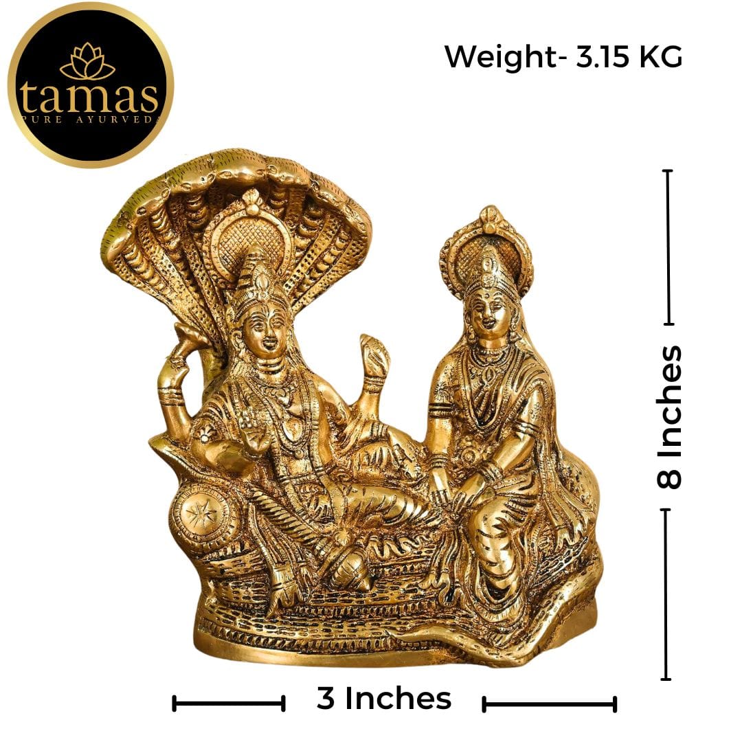 Tamas Brass Vishnu Lakshmi Idol (8 Inches) Tamas Pure Ayurveda