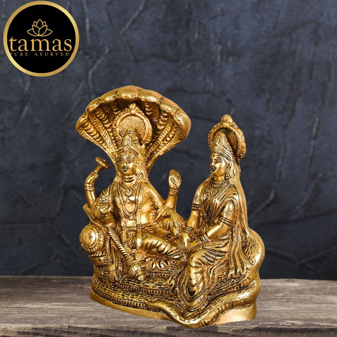 Brass Vishnu Lakshmi Idol