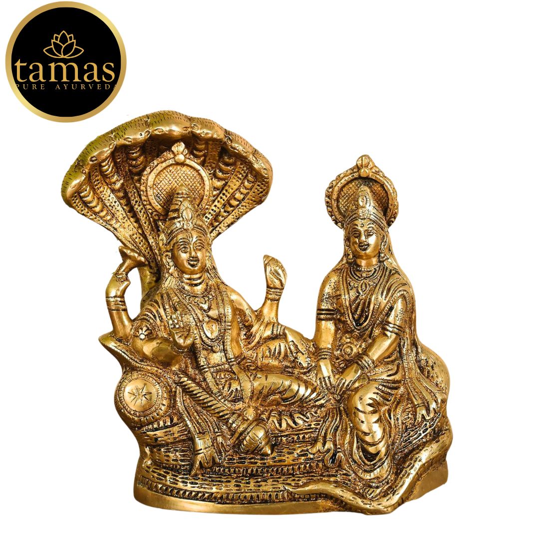 Tamas Brass Vishnu Lakshmi Idol (8 Inches)