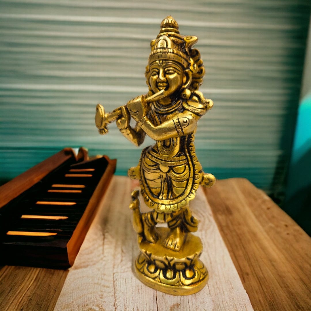 Brass Lord Radha Krishna Statue/Idol
