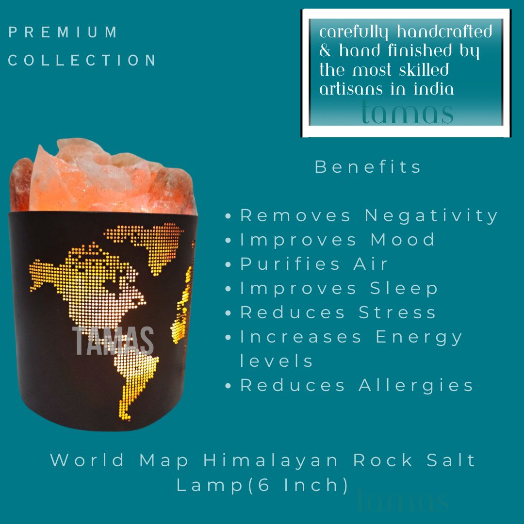 World Map Himalayan Rock Salt Lamp