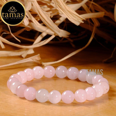 Tamas Rose Quartz Healing Crystal Gemstone Stretchable Bracelet