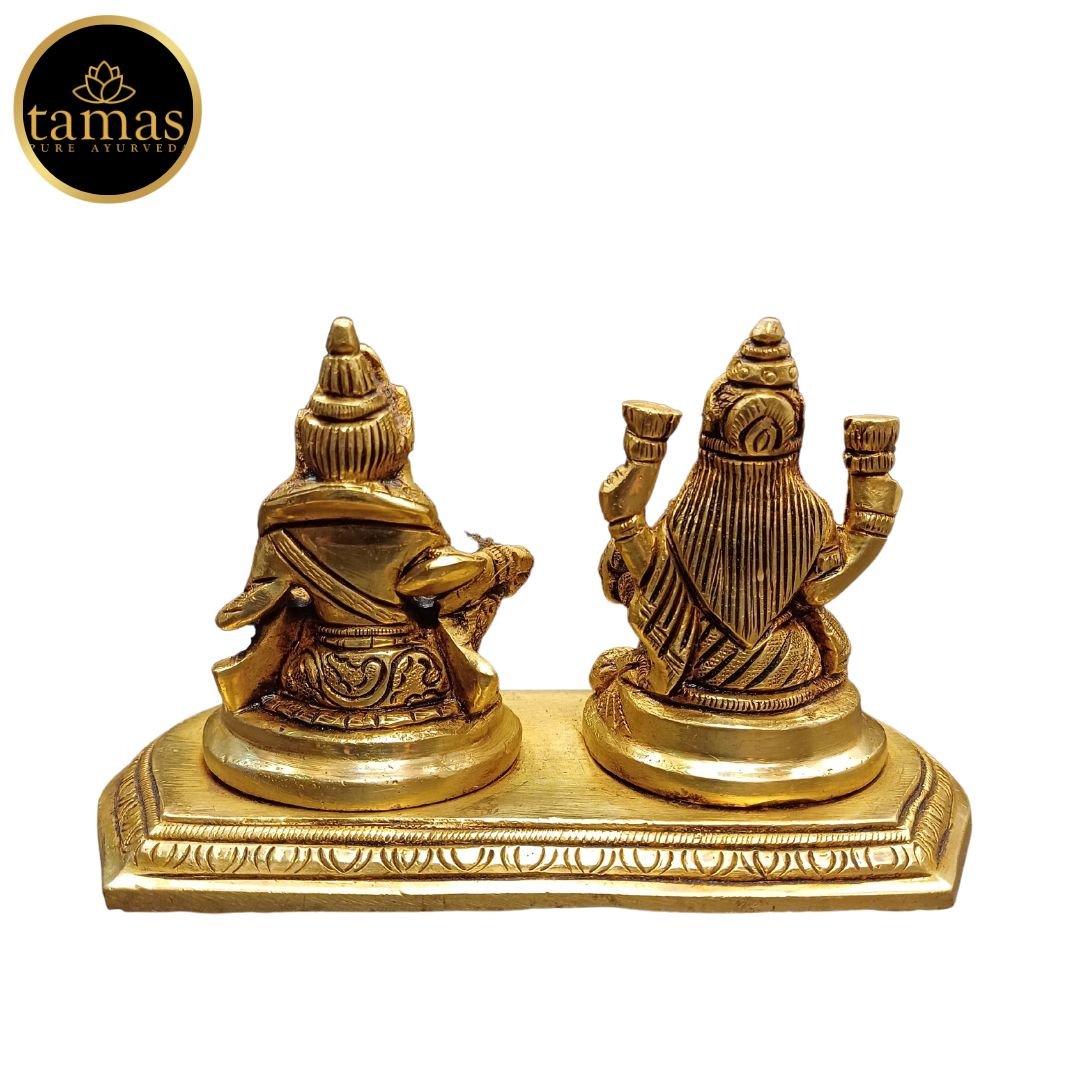Brass Goddess Lakshmi and Lord Kuber Statue/Idol