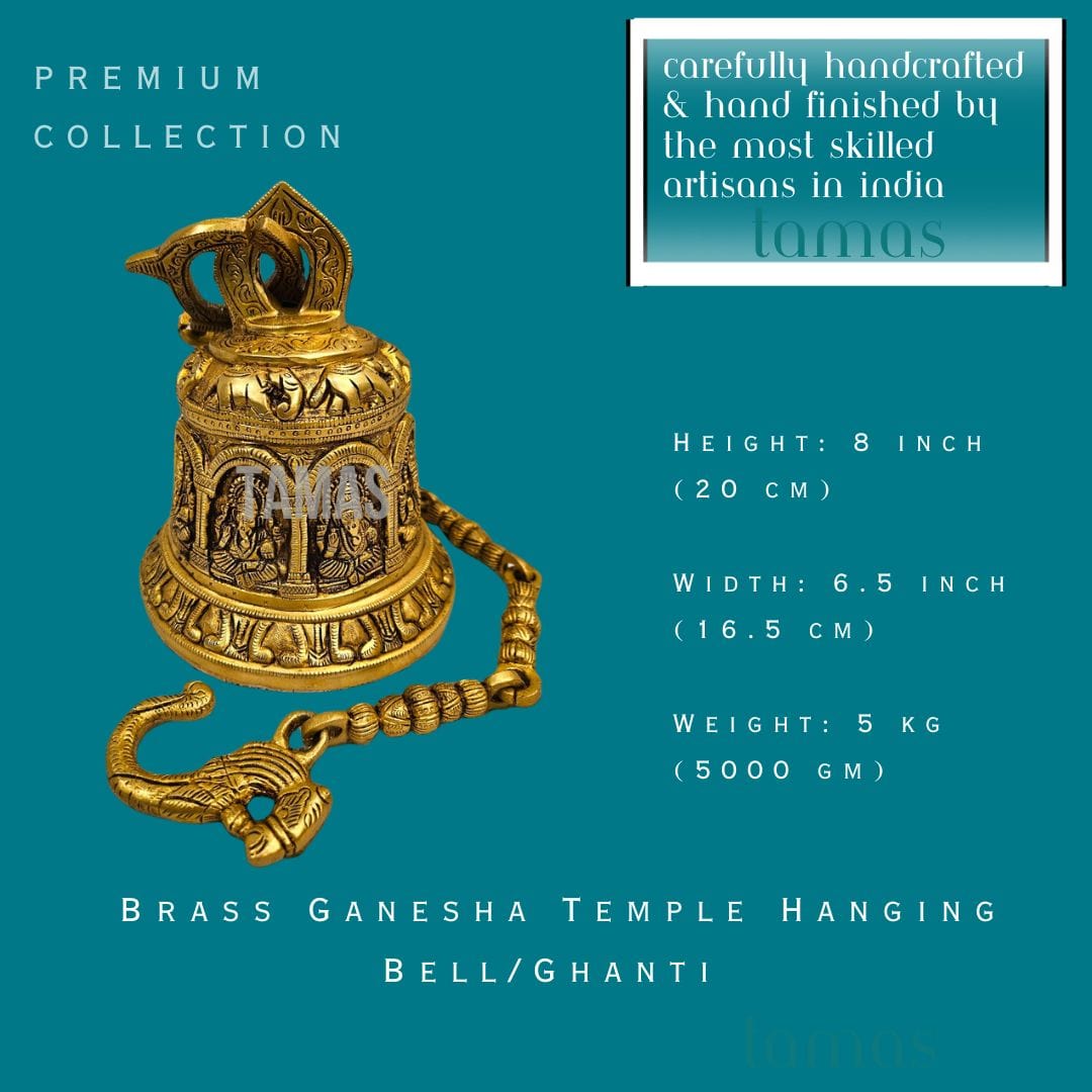 Brass Ganesha Temple Hanging Bell