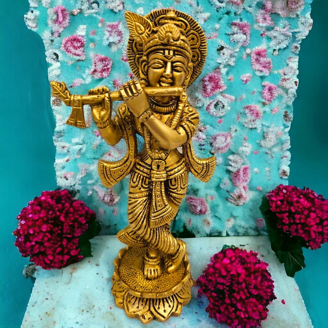 Brass Lord Krishna Idol