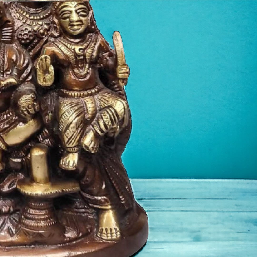 Brass Handcrafted Shiv Parivar Murti Statue  Idol