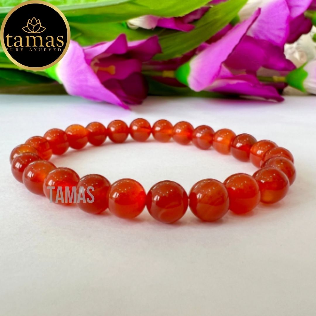 Tamas Red Onyx Healing Crystal Gemstone Stretchable Bracelet