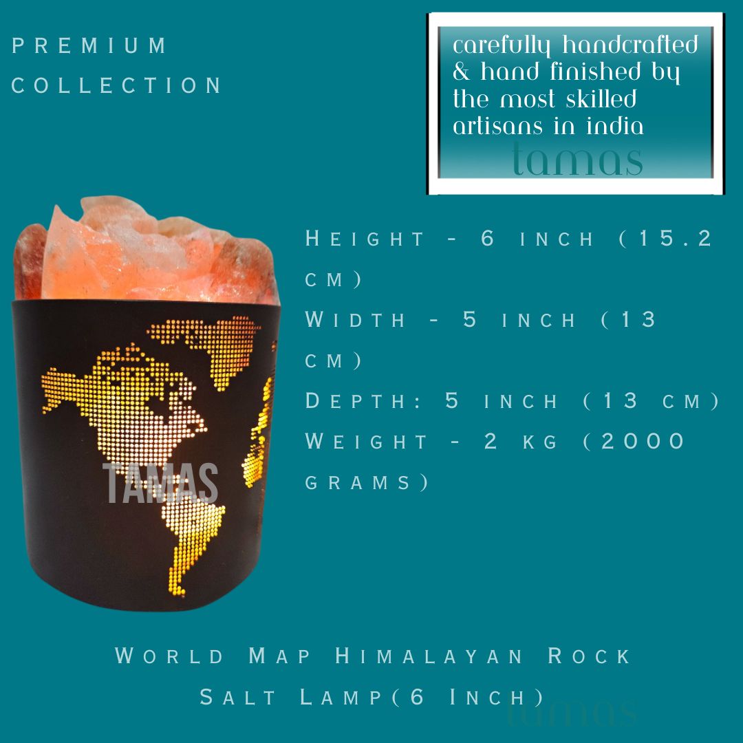 World Map Himalayan Rock Salt Lamp