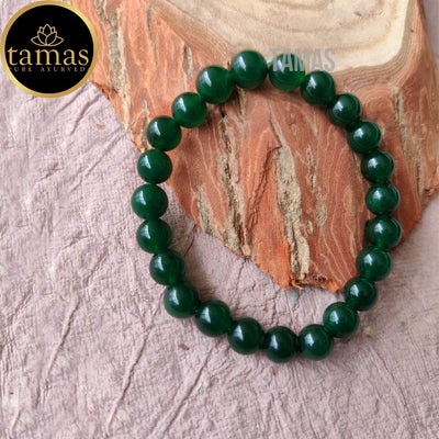 Tamas Green Jade Healing Crystal Gemstone Stretchable Bracelet
