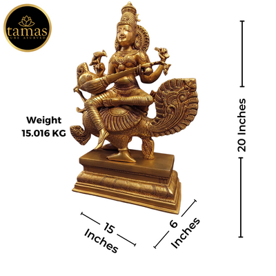 Tamas Brass Saraswati Maa Statue (20 Inches)