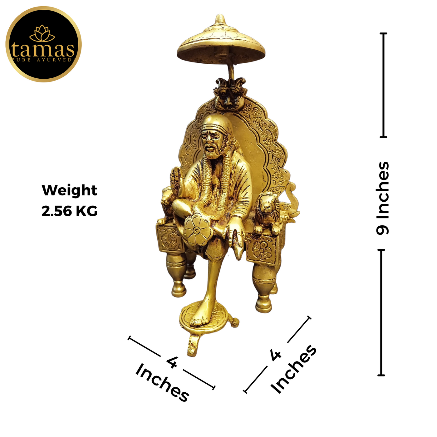 Tamas Brass Sai Baba Statue (9 Inches)