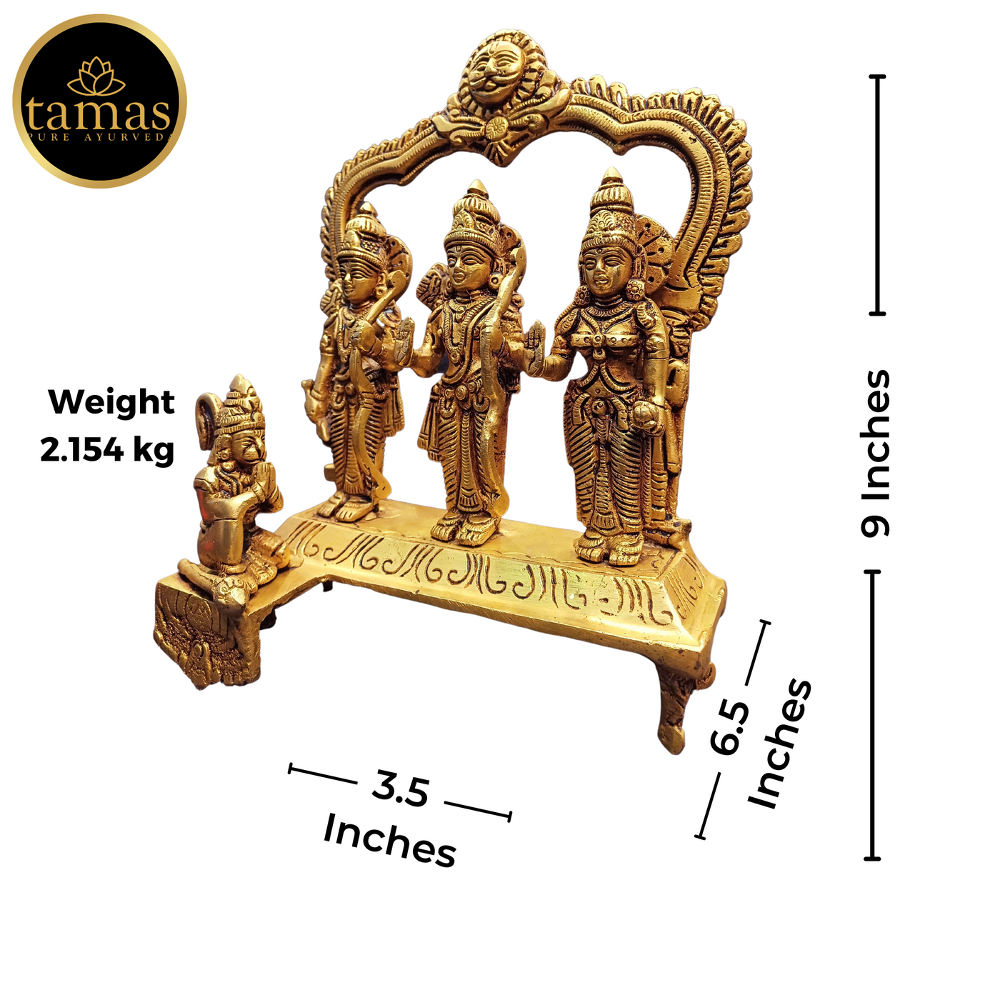 Tamas Brass Ram Darwar Statue (9 Inches)