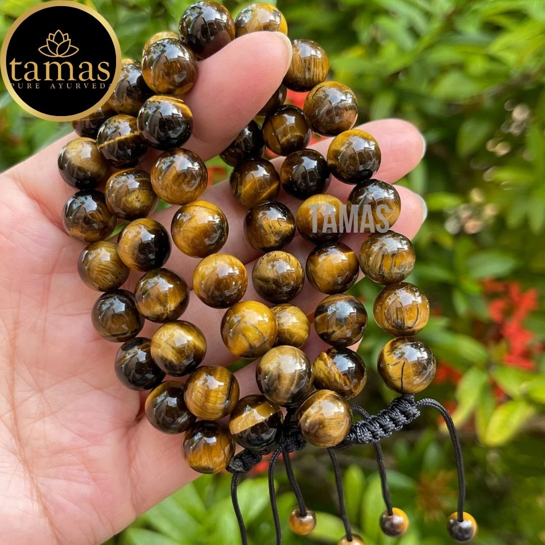 Tamas Tiger Eye B Pull Healing Crystal Gemstone Adjustable Bracelet
