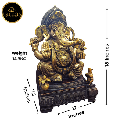 Tamas Brass Ganesh Statue (18 Inches)