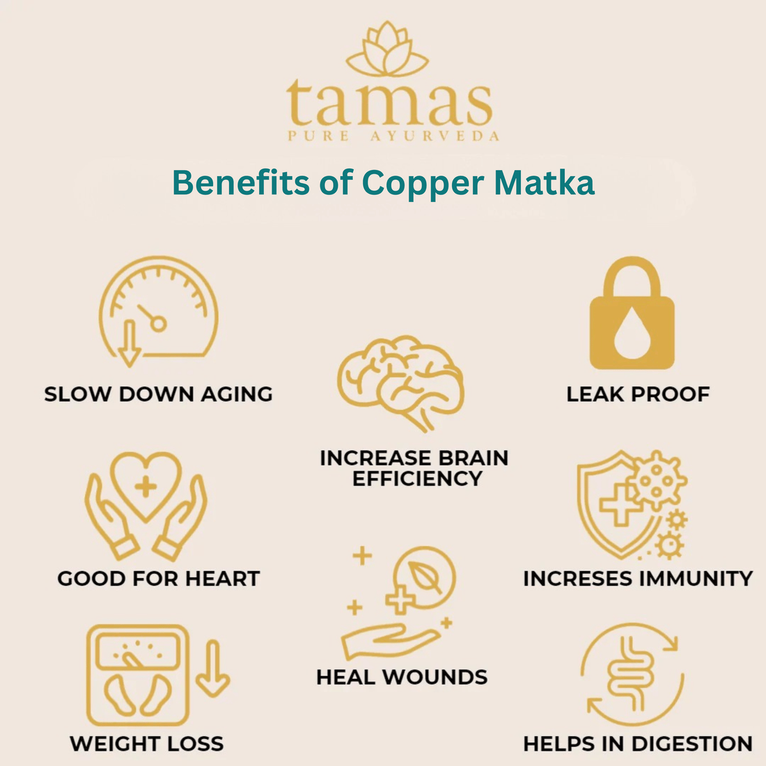 Tamas Hand-Hammered Pure Copper Matka Dispenser with Brass Tap & Stand | Traditional Ayurvedic Water Pot