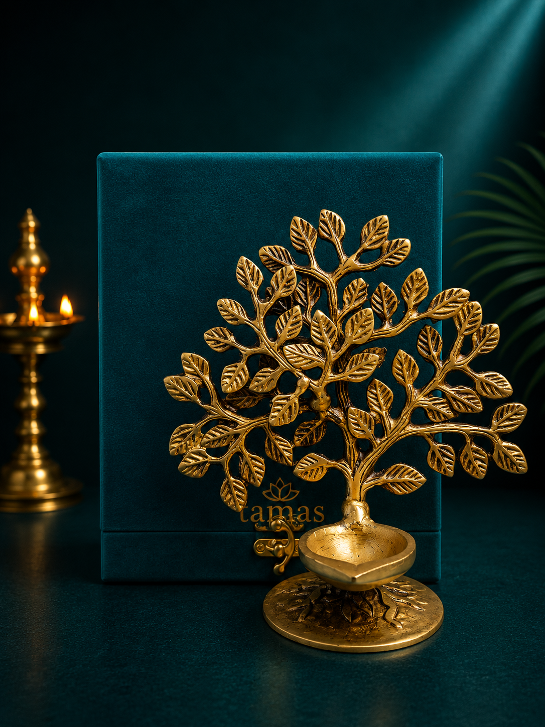 Brass Kalpavriksha  with diya ( Tree of Life)  6.5 inches