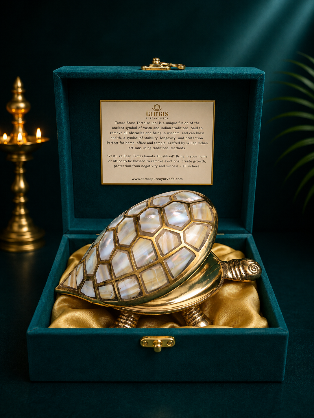 Big Tamas Brass Wish-Fulfilling Tortoise with Mother of Pearl Shell | With Gift Box