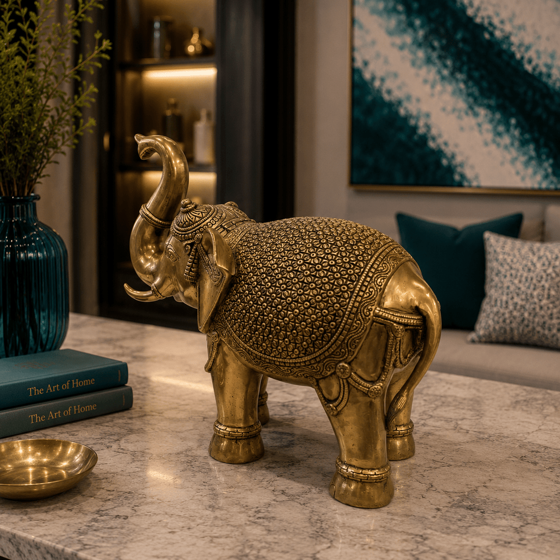 Tamas Maharaja Brass Elephant Statue (14L × 7W × 12H Inches) - Tamas Luxury Gifts