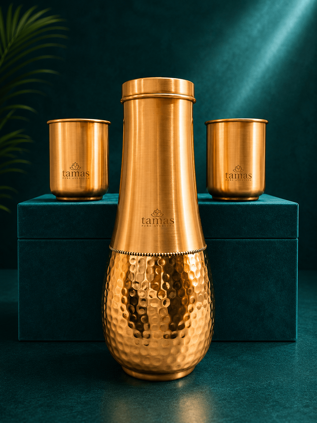 Premium Pure Copper Water Jar & Glass Gift Set (3 Pc) – Health-Friendly & Elegant Packaging - Tamas Luxury Gifts