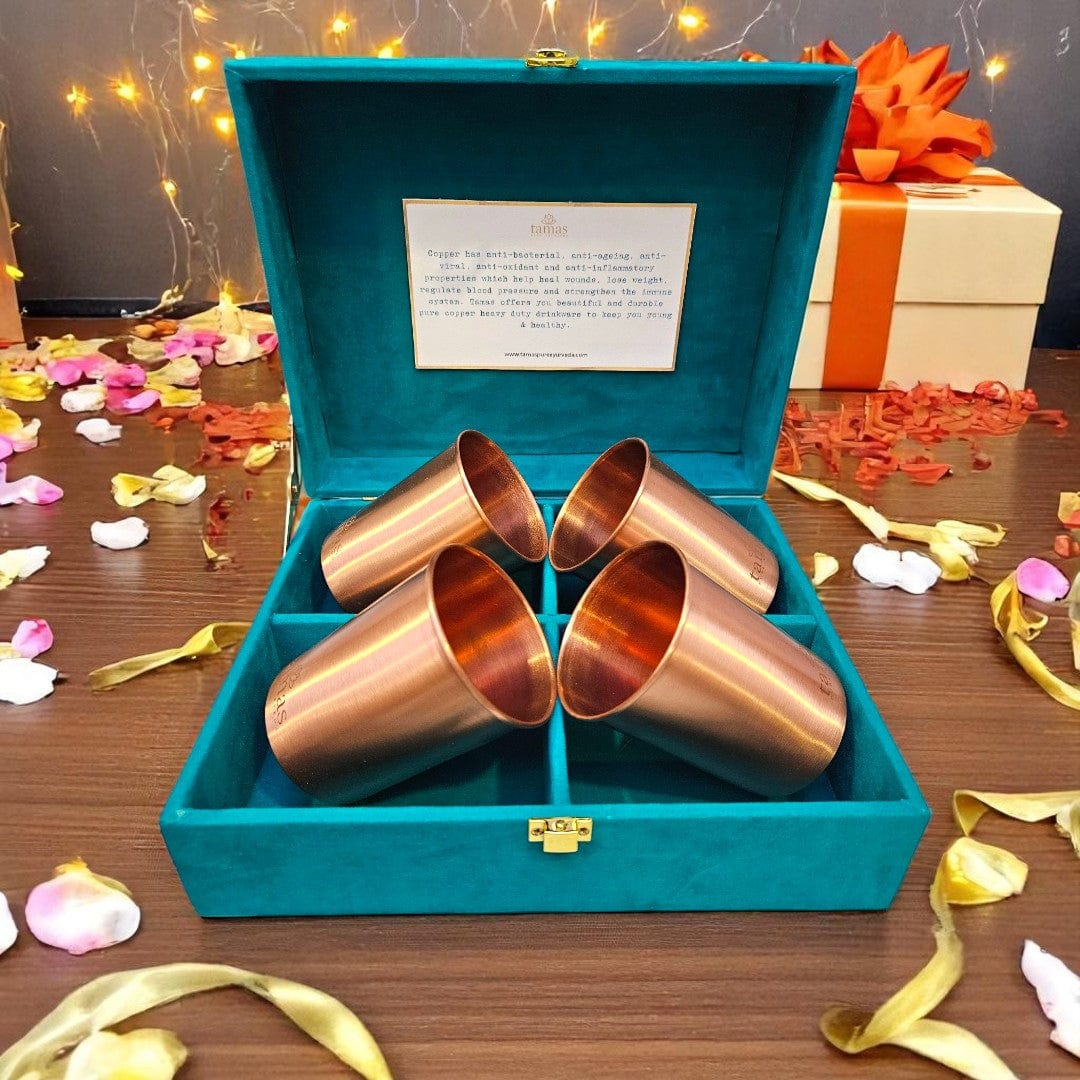 box of copper glass set