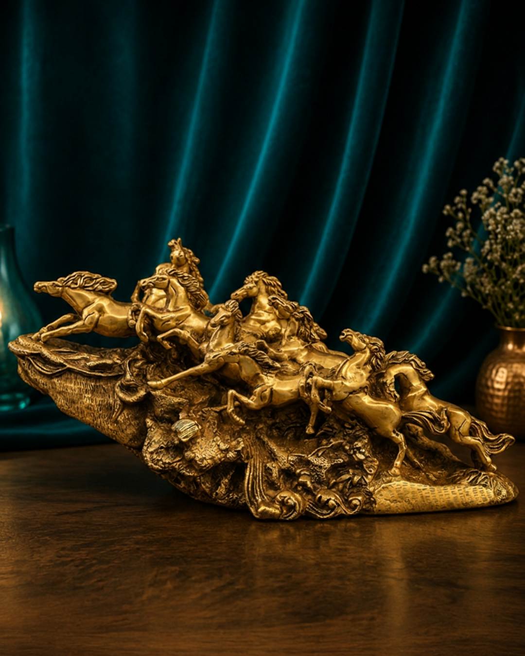 Tamas Big Brass Seven Running Horses (21.5 inches L) – Symbol of Success &amp; Progress