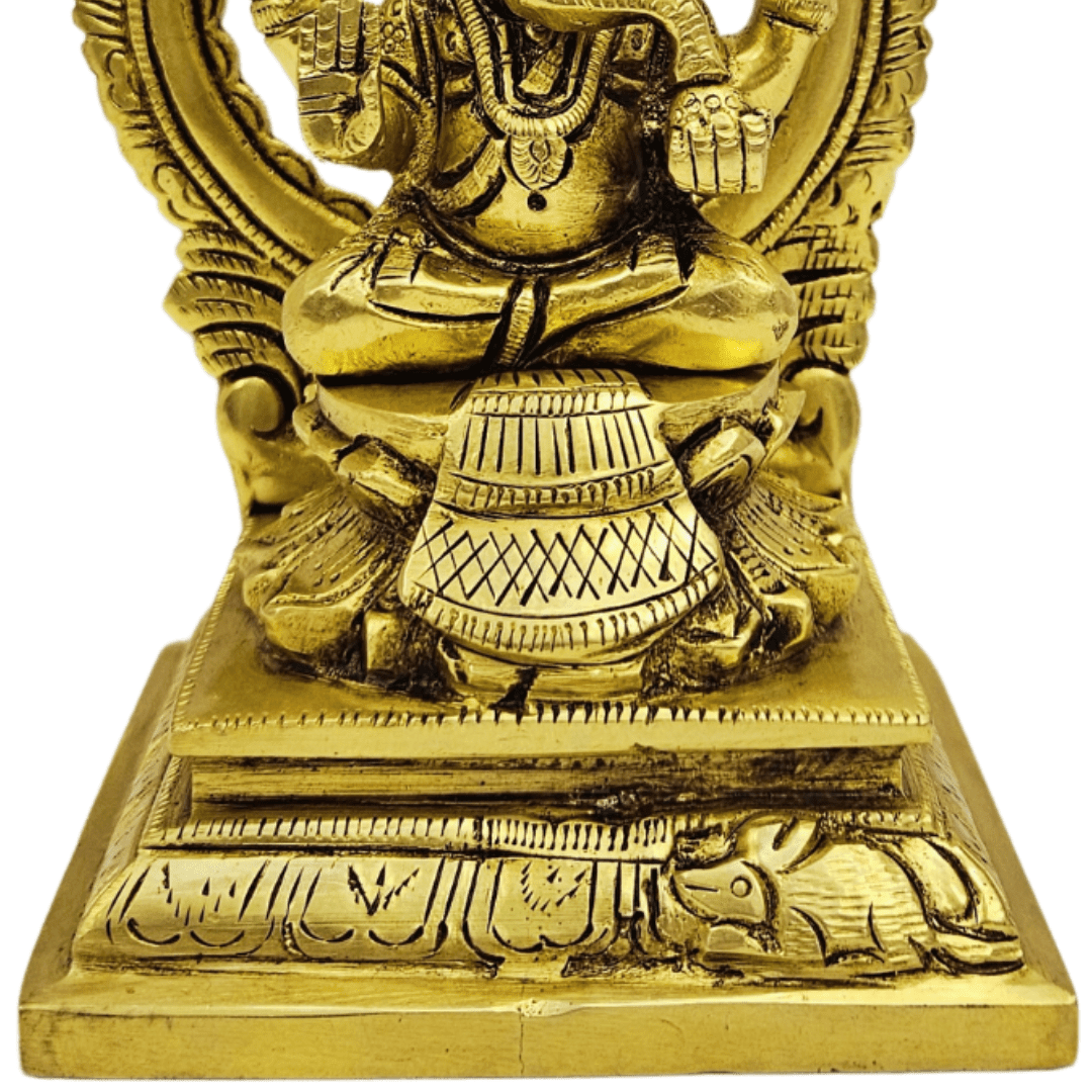 Tamas Brass Ganesh Bhagwan Sitting Posturel Antique Finish| Height 6.5 inches | Free Luxury Gift Box - Tamas: Luxury Indian Gifts