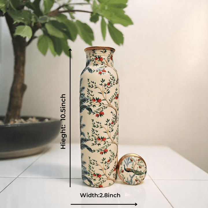 Buy Now Pichwai  Peacock Art Print  Shuddh Copper Water Bottle – 1000ml 