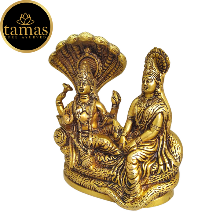 Tamas Brass Lakshmi Narayan Idol - A Beautiful and Auspicious Addition to Your Home Decor