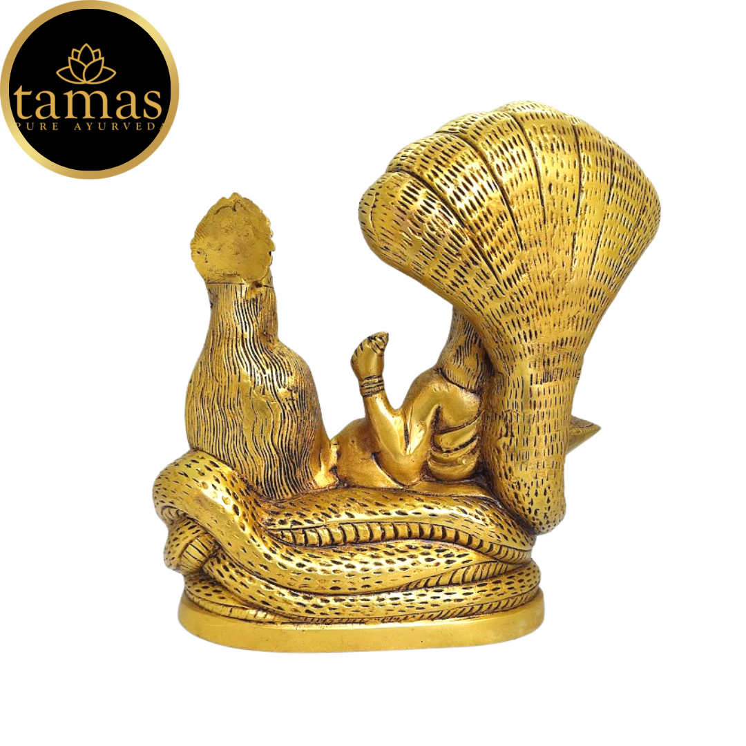 Tamas Brass Lakshmi Narayan Idol - A Beautiful and Auspicious Addition to Your Home Decor