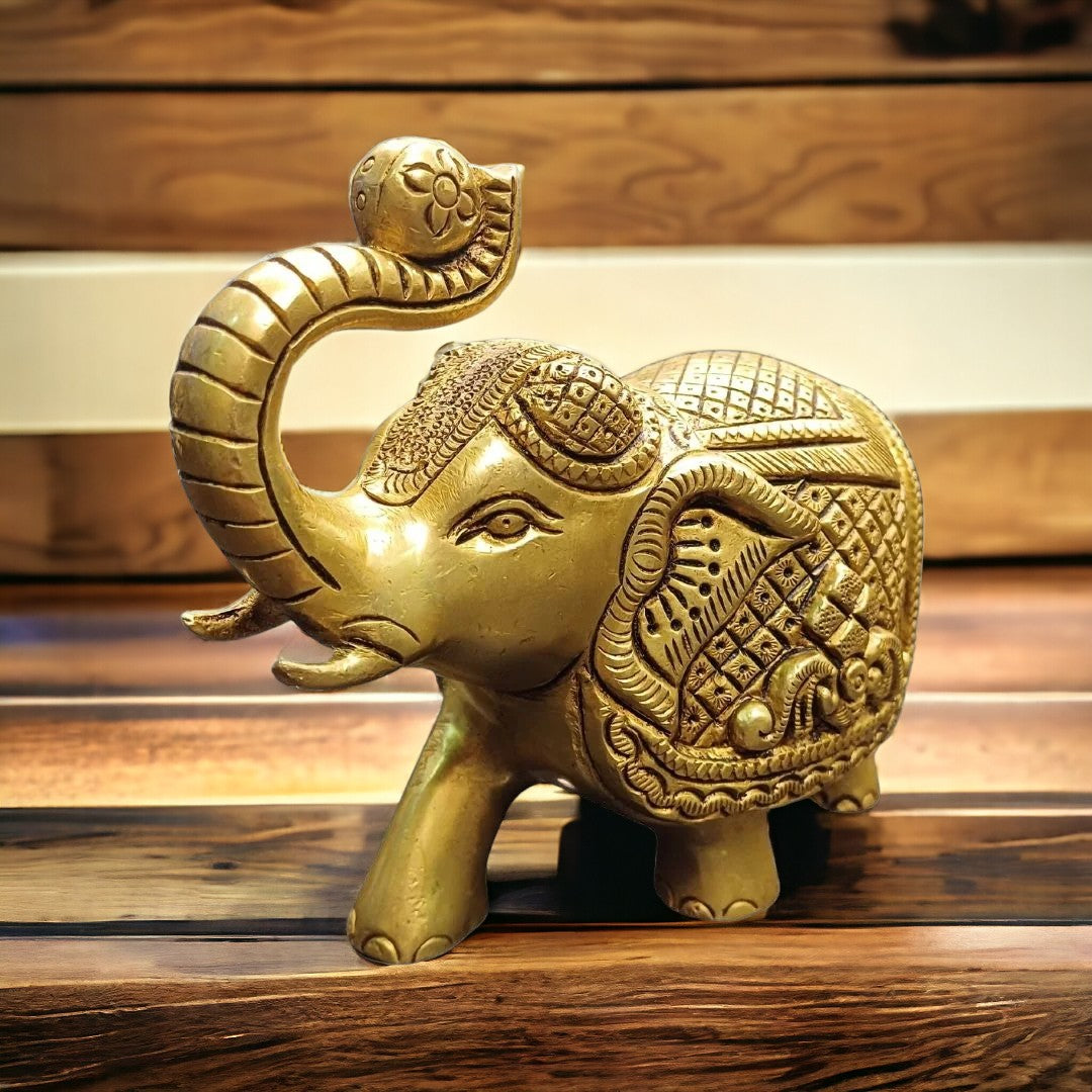 Brass Elephant Idol