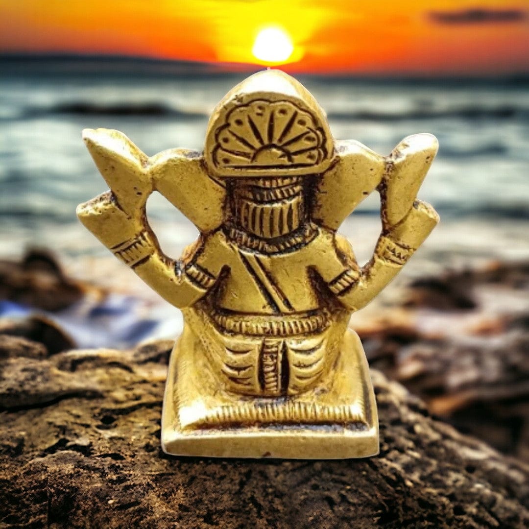 Tamas Lord Ganapati Sitting Decorative Brass Statue/Idol (Golden) (1.5 Inches) - Tamas: Luxury Indian Gifts