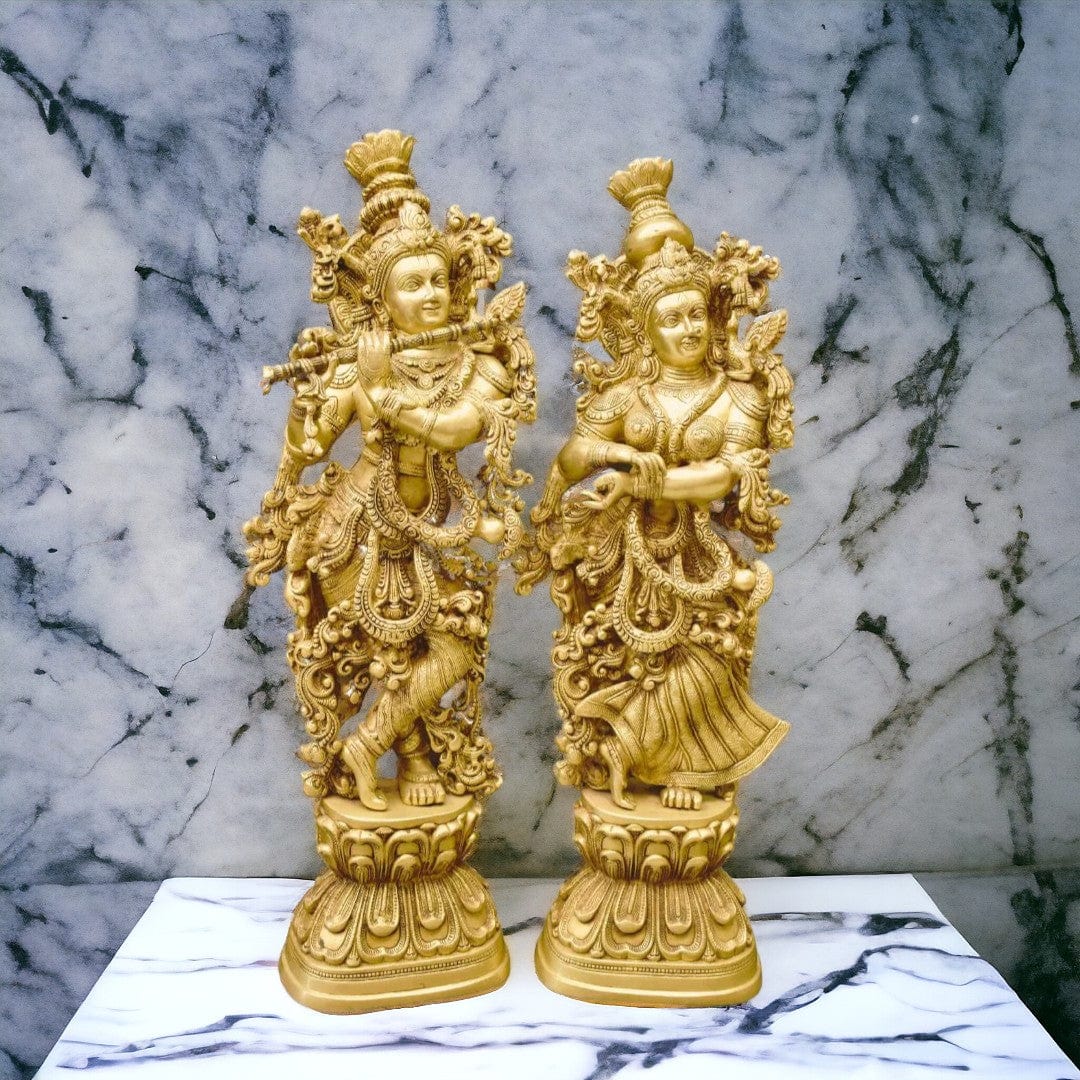 Brass Radha krishna pair