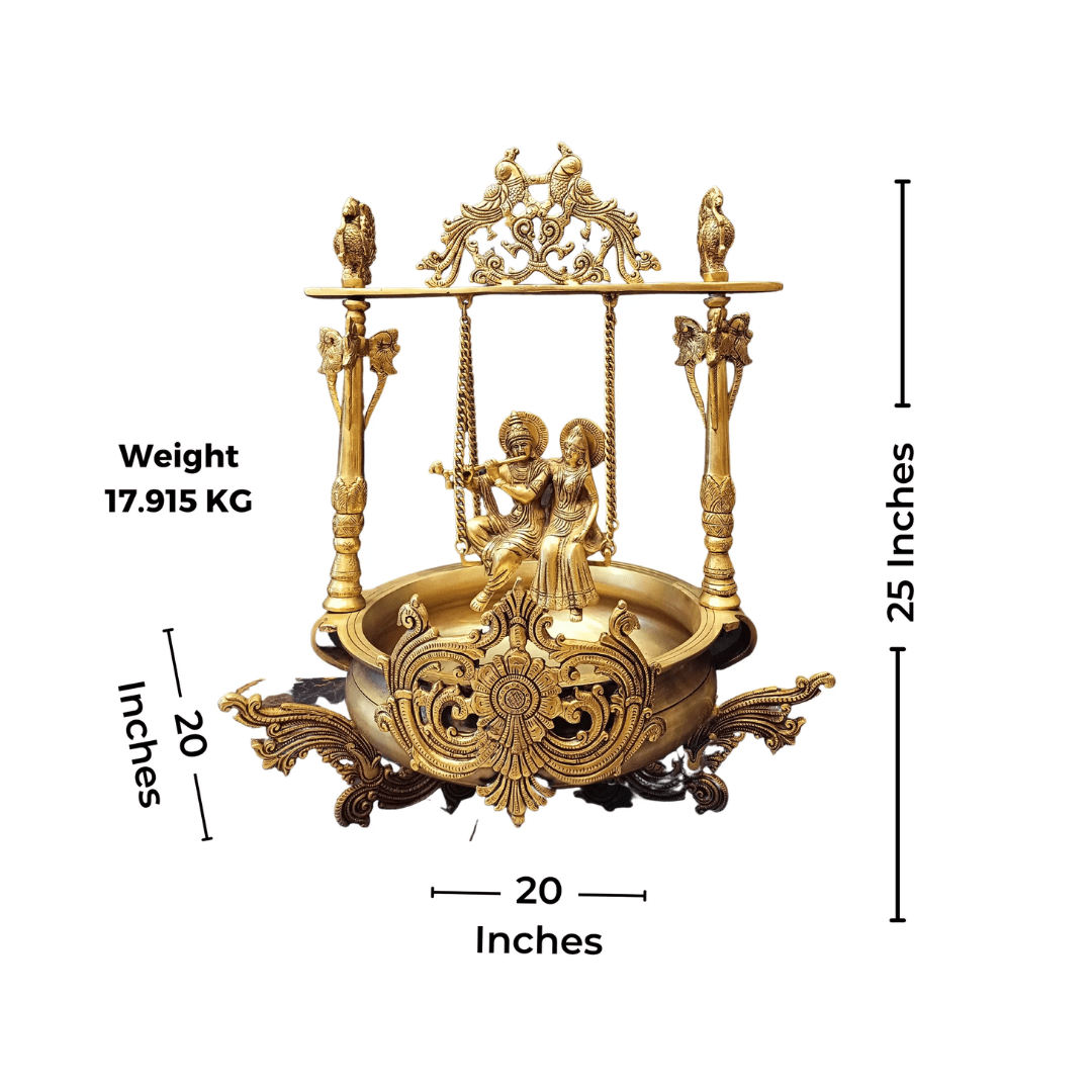 Brass Urli Radha Krishna Idol