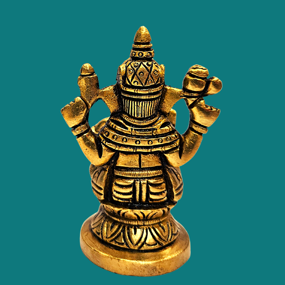 Brass Lord Ganesh Lakshmi Statue