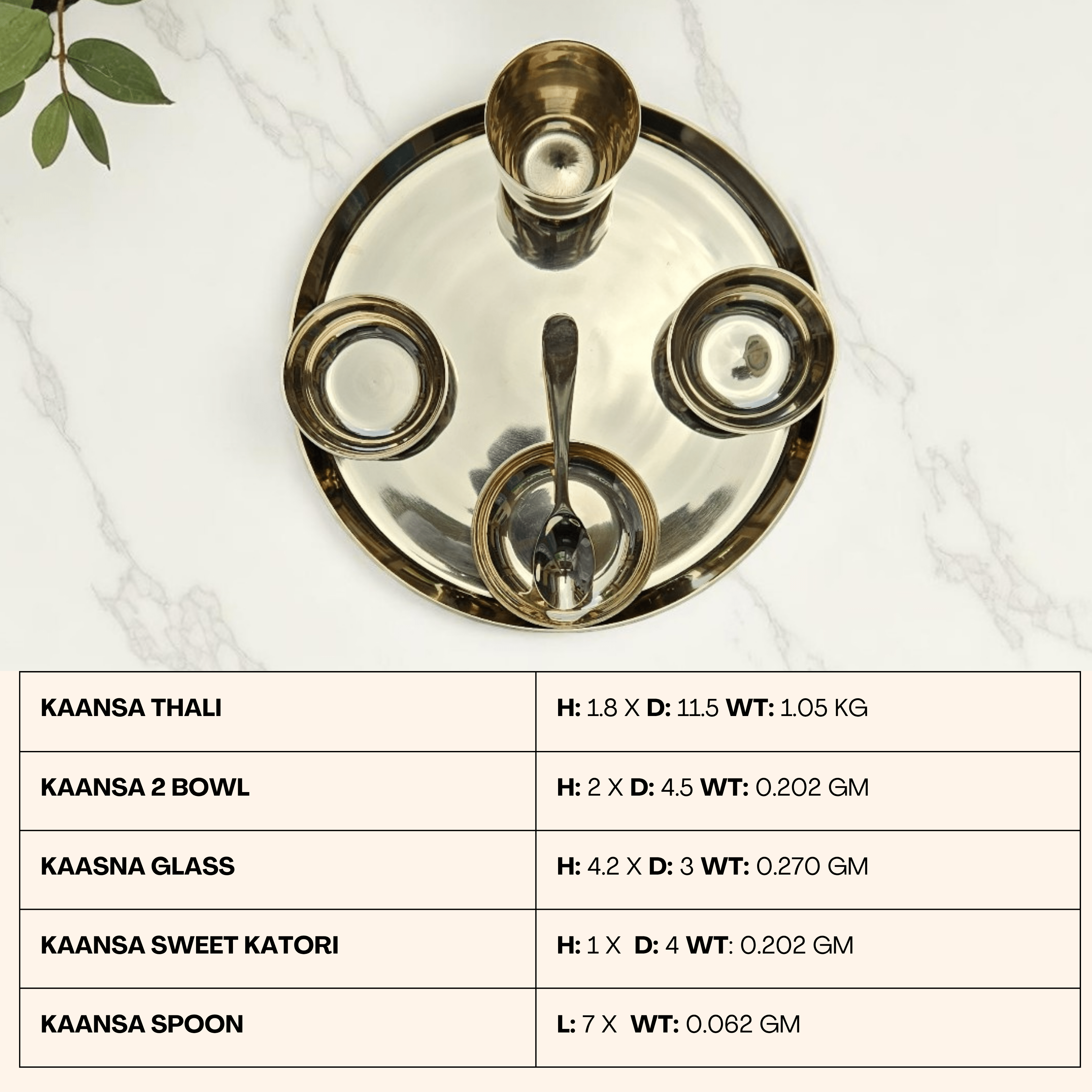 Kaansa Dinner Set | Bronze Thali Set 
