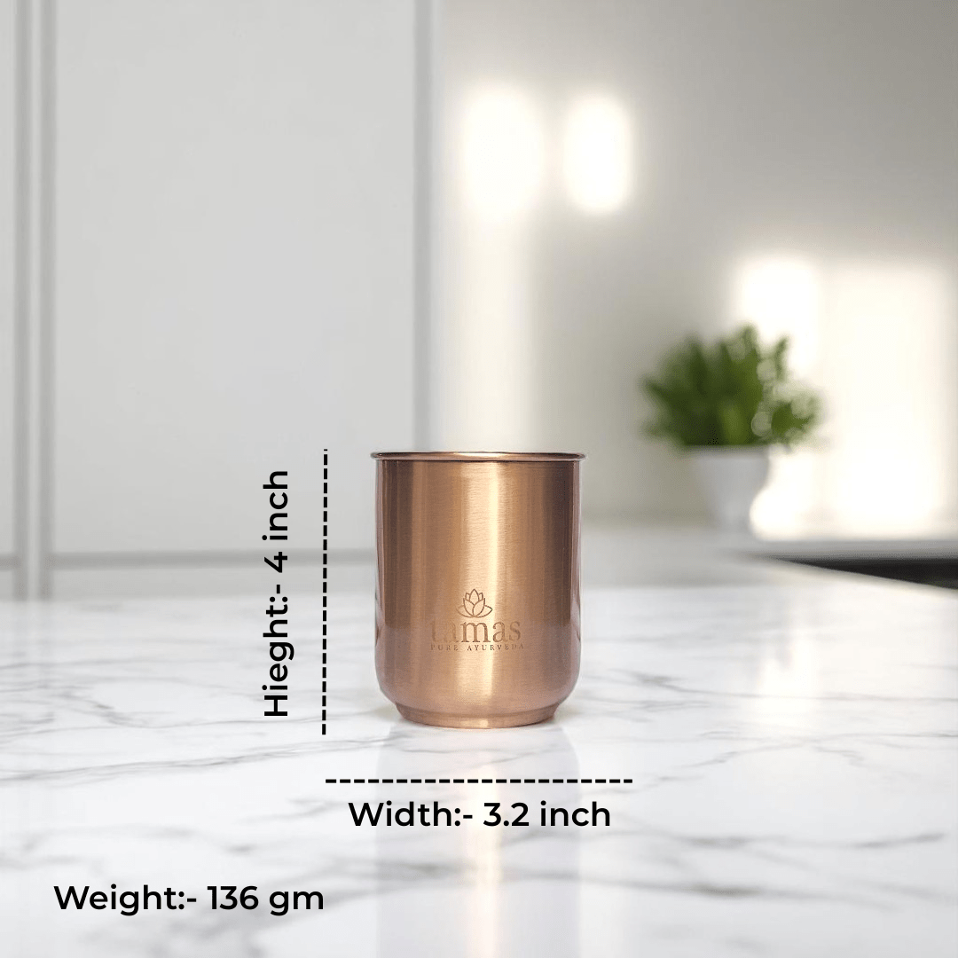 Premium Pure Copper Water Bottle & Glass Gift Set (3 Pc) – Health-Friendly & Elegant Packaging