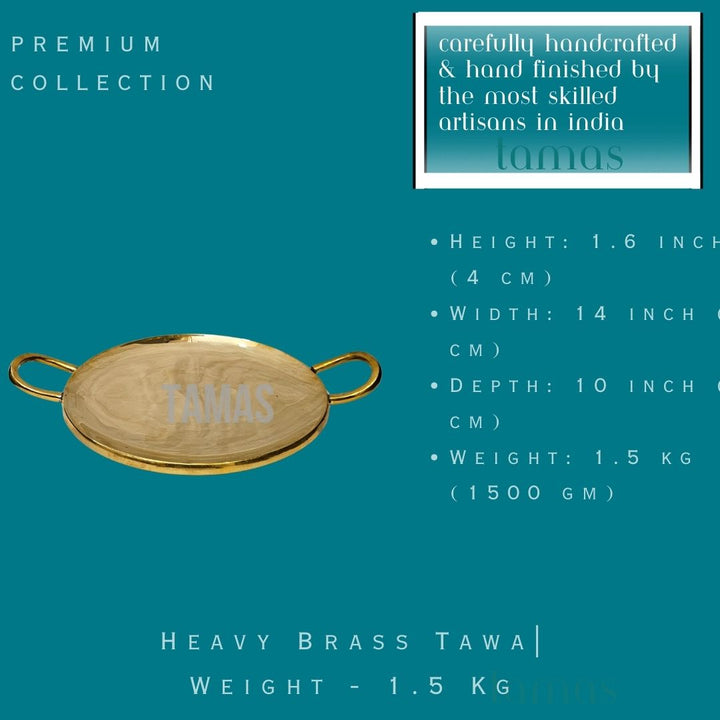 Heavy Brass Tawa| Weight - 1.5 Kg