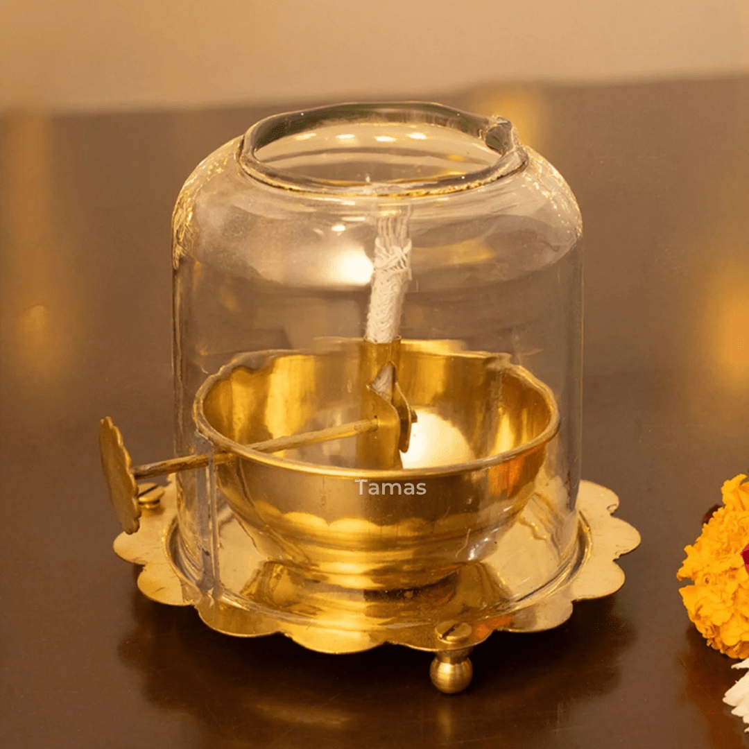 Akhand Jyot Diya With Wick Lifting Screw Lever