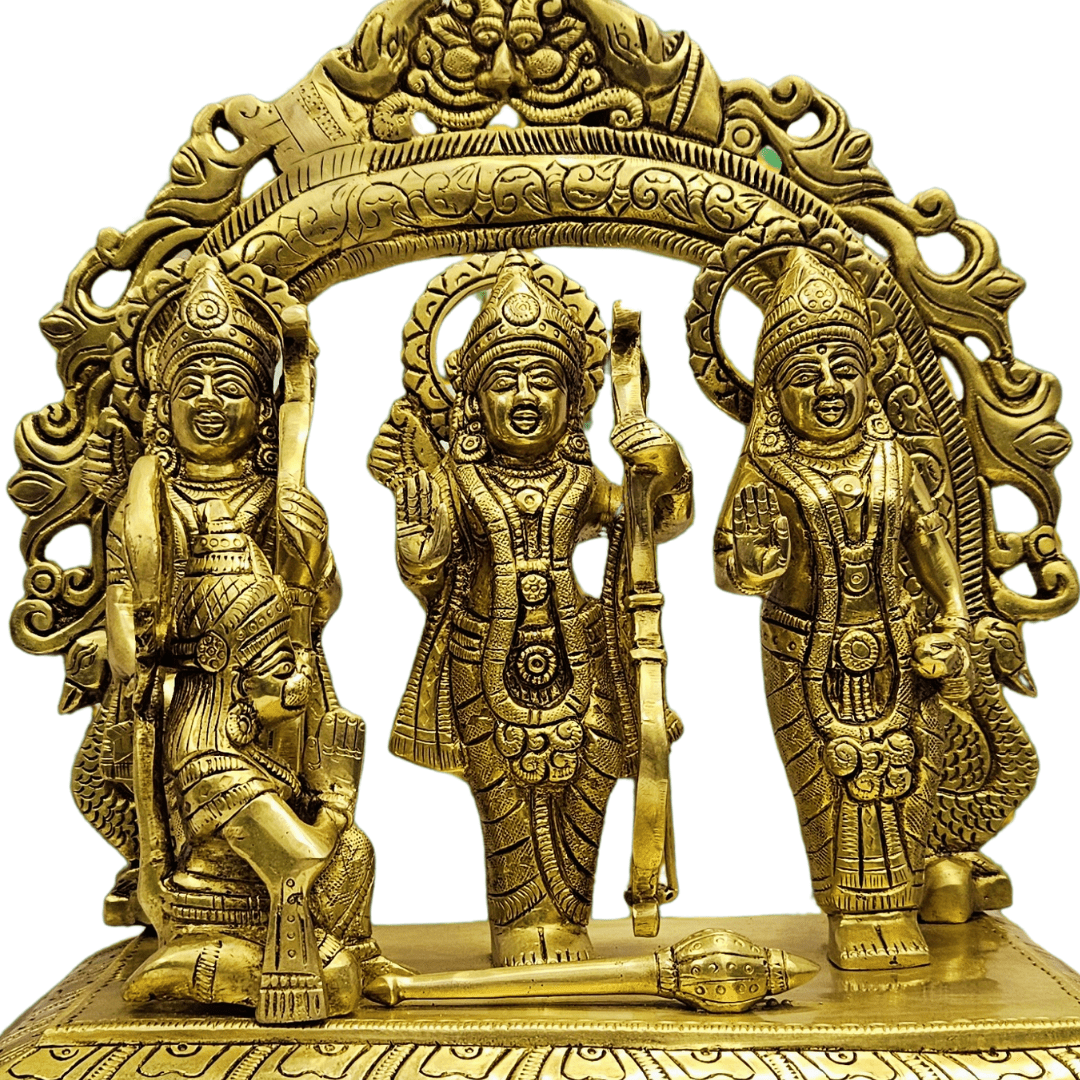 Tamas Brass Ram Darbar Murti | Shuddh Peetal Idol | 12 Inch Height | Vastu Compliant - Tamas: Luxury Indian Gifts