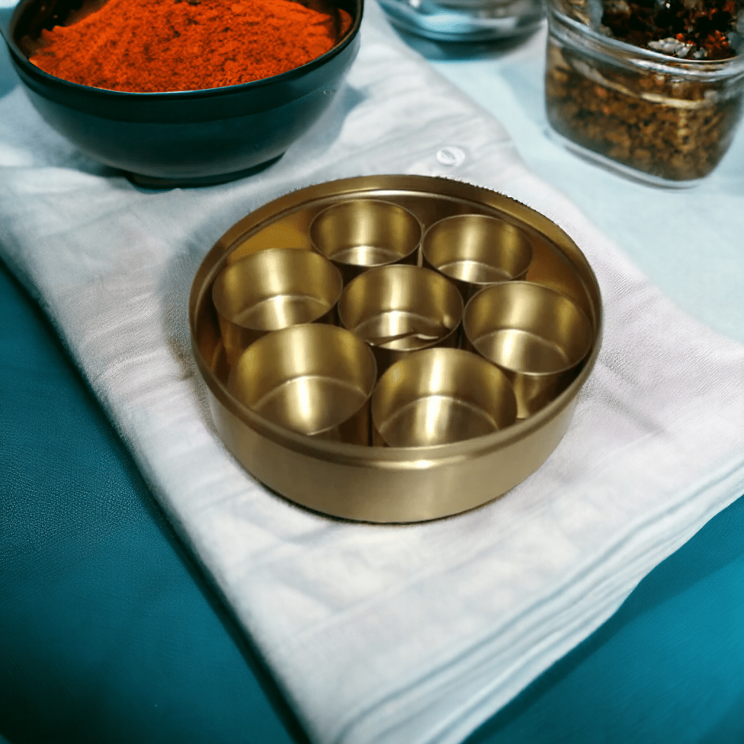 Brass Masala Spice Box