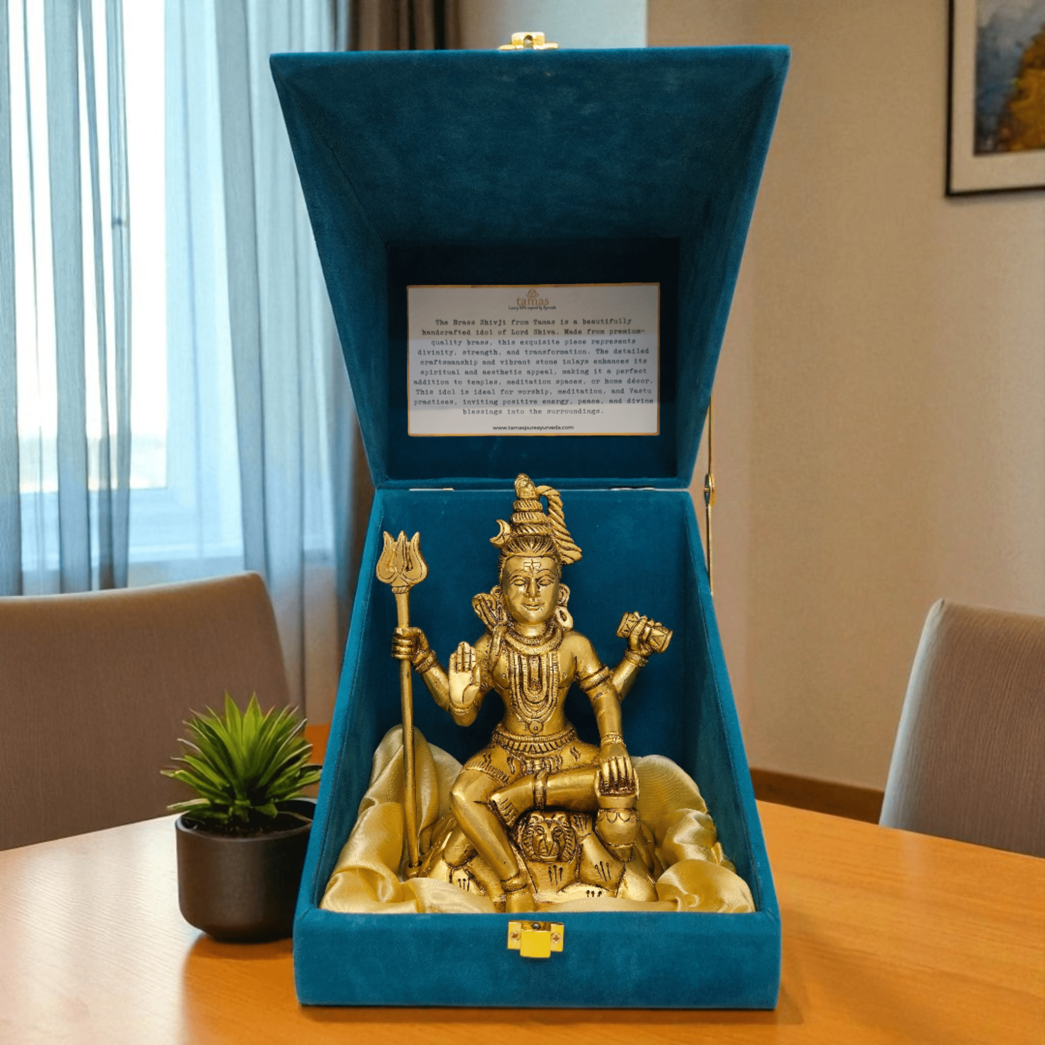 Buy Brass Shiv Ji Idol – Vastu Friendly Gift by Tamas in Velvet Box