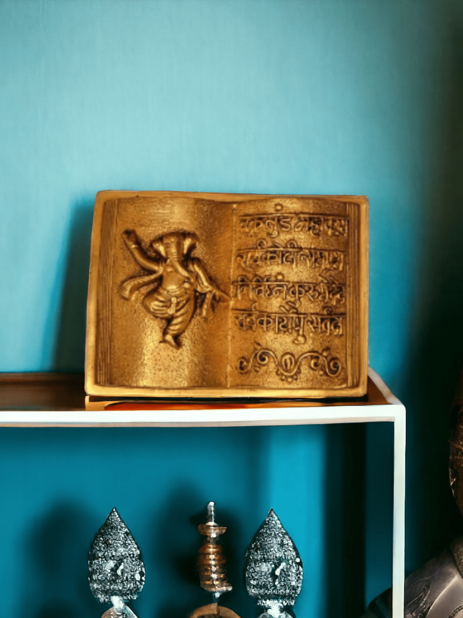 Brass Ganesh Mantra Book