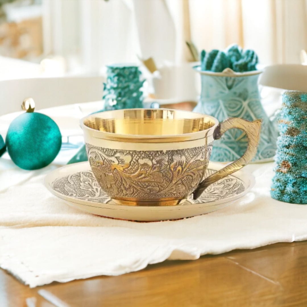 Brass Cup and Saucer