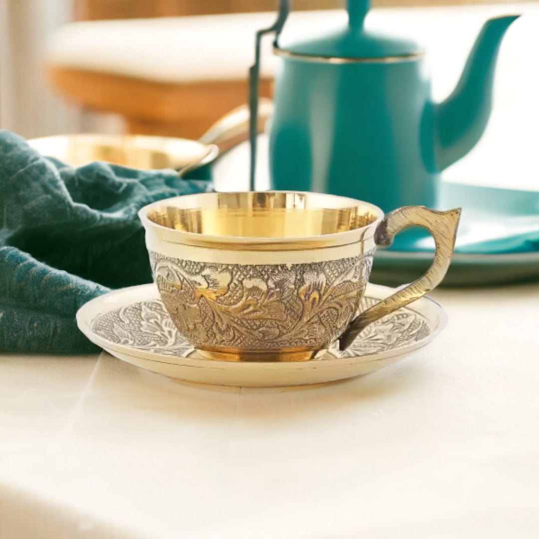 Brass Cup and Saucer
