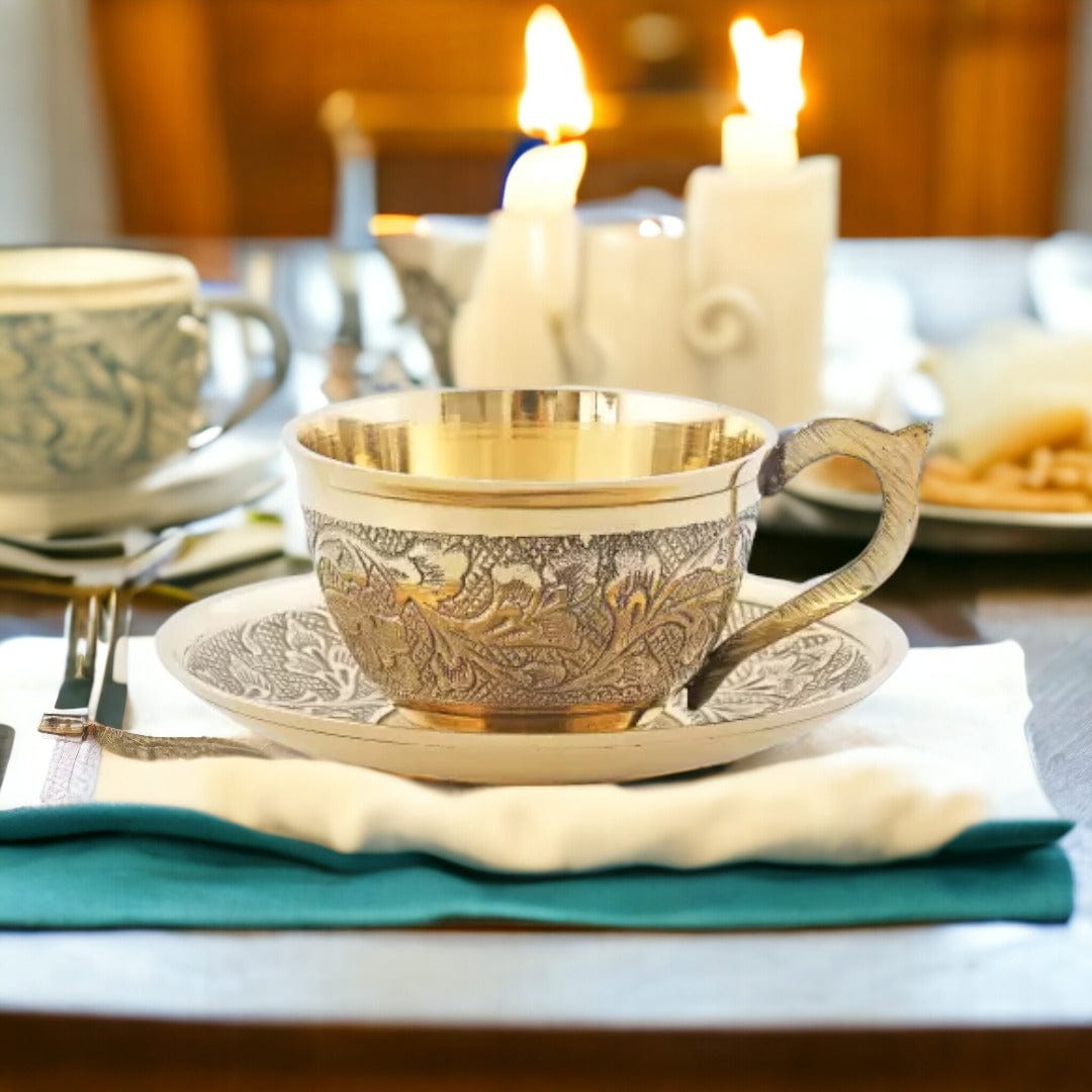 Brass Cup and Saucer